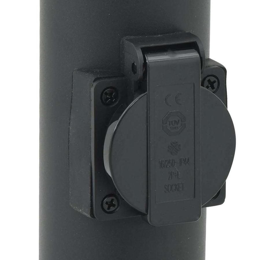 Bolderverlichting met sensor en stopcontact 3 stuks 80 cm roestvrij staal IP44