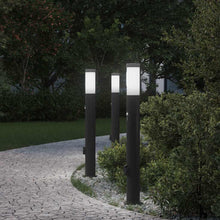 Bolderverlichting met sensor en stopcontact 3 stuks 80 cm roestvrij staal IP44