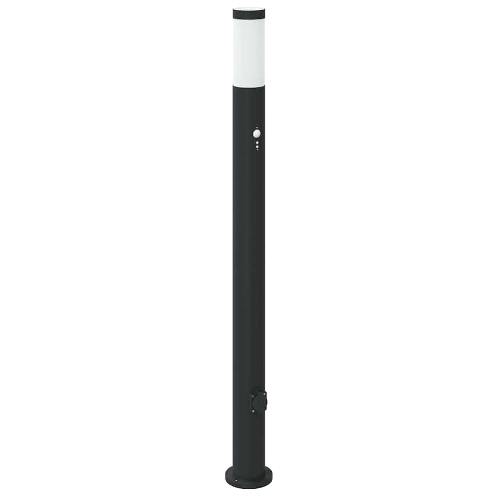 Bolderverlichting met sensor en stopcontact 3 stuks 110 cm roestvrij staal IP44