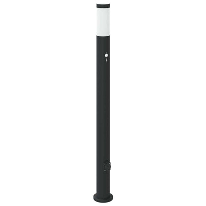 Bolderverlichting met sensor en stopcontact 3 stuks 110 cm roestvrij staal IP44