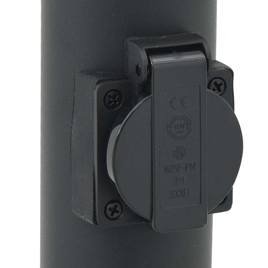 Bolderverlichting met sensor en stopcontact 3 stuks 110 cm roestvrij staal IP44