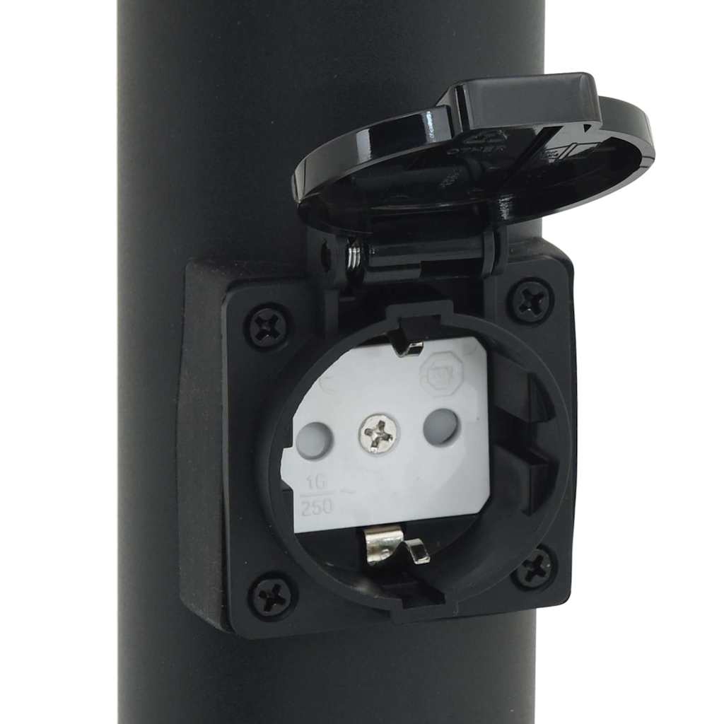Bolderverlichting met sensor en stopcontact 3 stuks 110 cm roestvrij staal IP44