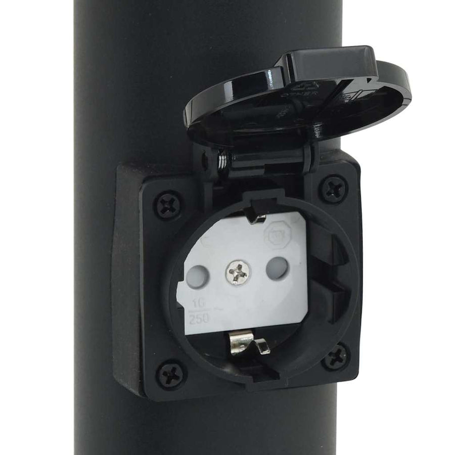 Bolderverlichting met sensor en stopcontact 3 stuks 110 cm roestvrij staal IP44