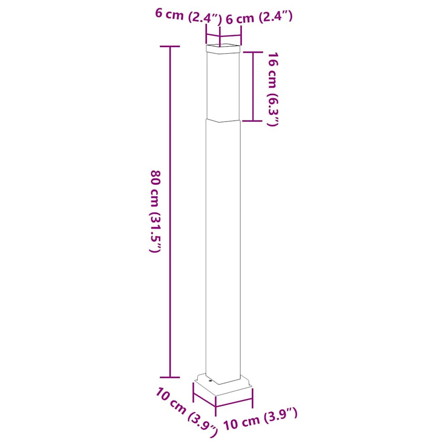 Bolderverlichting 80 cm RVS IP44