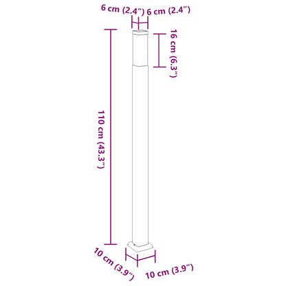 Bolderverlichting 110 cm RVS IP44