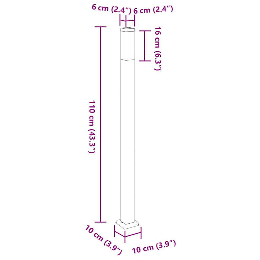 Bolderverlichting 3 stuks 110 cm RVS IP44