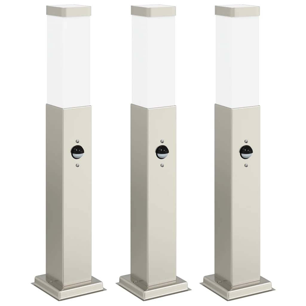 Bolderverlichting met sensor 3 stuks 50 cm RVS IP44