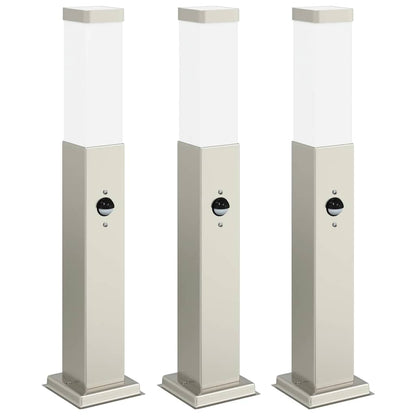 Bolderverlichting met sensor 3 stuks 50 cm RVS IP44
