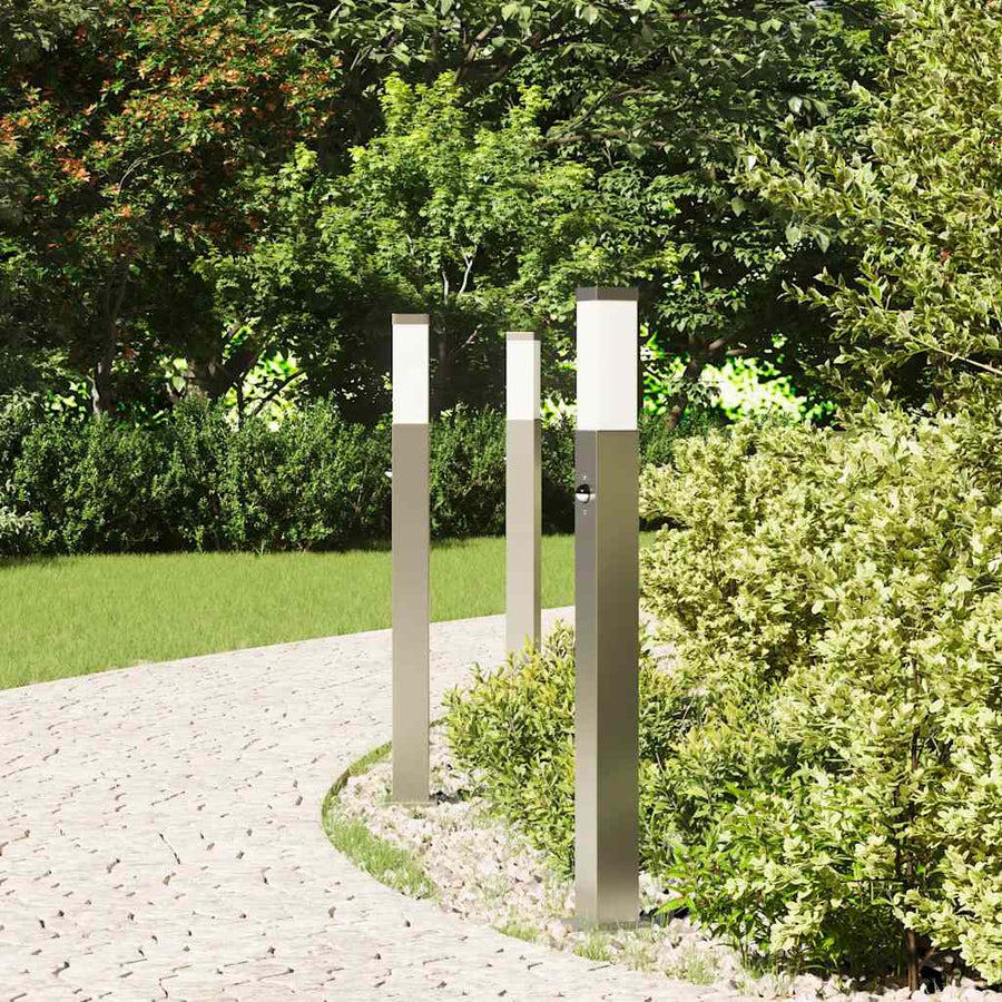 Bolderverlichting met sensor 3 stuks 80 cm RVS IP44