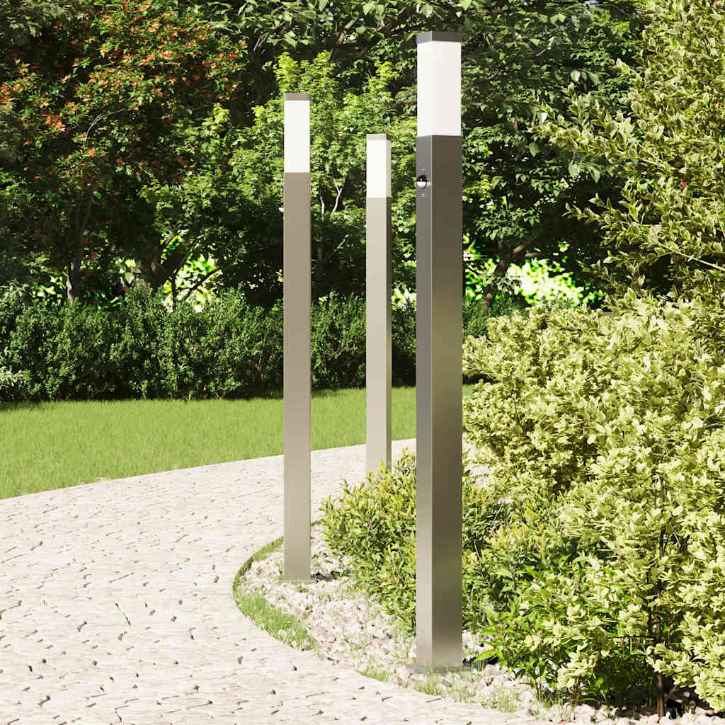 Bolderverlichting met sensor 3 stuks 110 cm RVS IP44