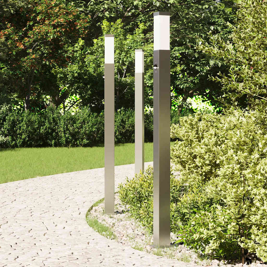 Bolderverlichting met sensor 3 stuks 110 cm RVS IP44
