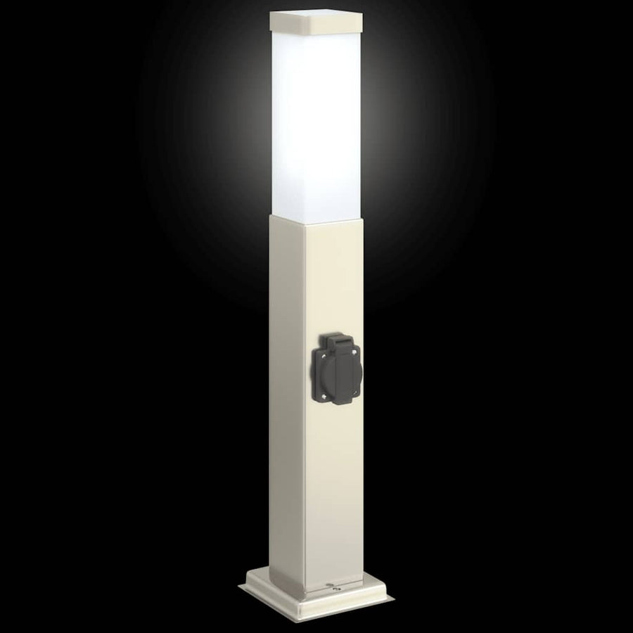 Bolderarmatuur met stopcontact 50 cm RVS IP44