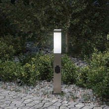 Bolderarmatuur met stopcontact 50 cm RVS IP44