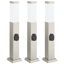 Bolderverlichting met stopcontact 3 stuks 50 cm RVS IP44