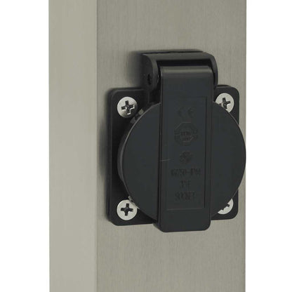 Bolderverlichting met stopcontact 3 stuks 50 cm RVS IP44