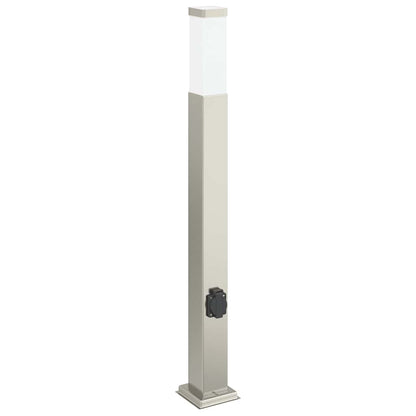 Bolderarmatuur met stopcontact 80 cm RVS IP44