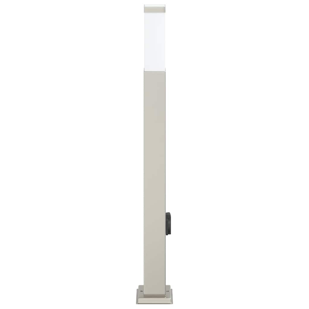 Bolderarmatuur met stopcontact 80 cm RVS IP44