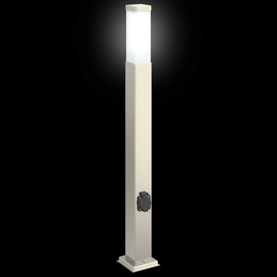 Bolderarmatuur met stopcontact 80 cm RVS IP44