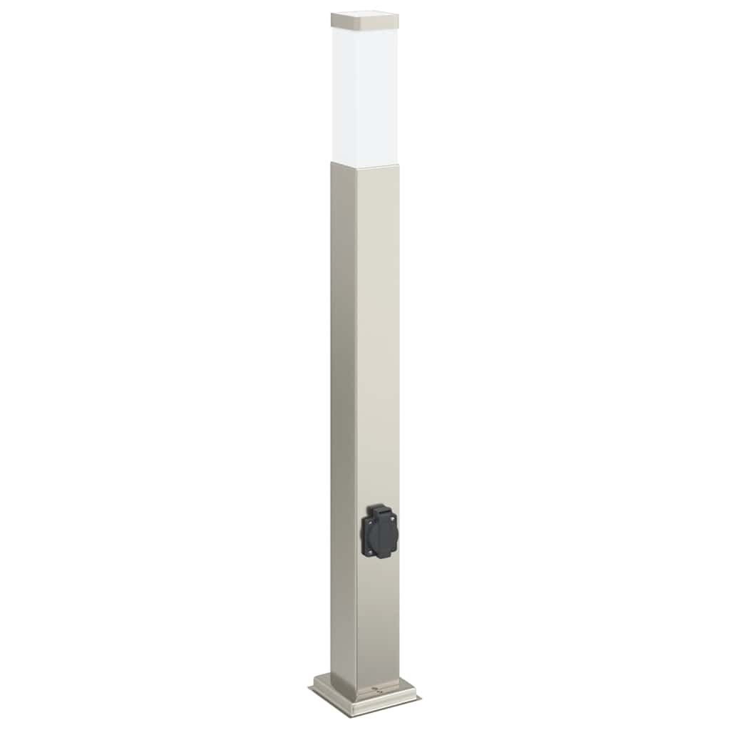Bolderverlichting met stopcontact 3 stuks 80 cm RVS IP44