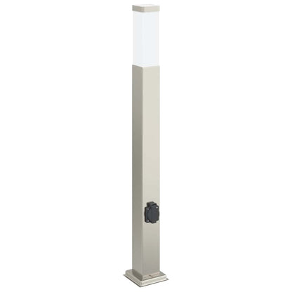 Bolderverlichting met stopcontact 3 stuks 80 cm RVS IP44