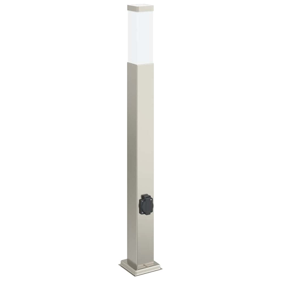Bolderverlichting met stopcontact 3 stuks 80 cm RVS IP44