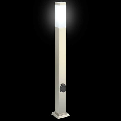 Bolderverlichting met stopcontact 3 stuks 80 cm RVS IP44