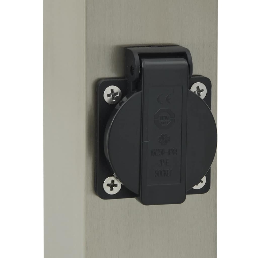 Bolderverlichting met stopcontact 3 stuks 80 cm RVS IP44