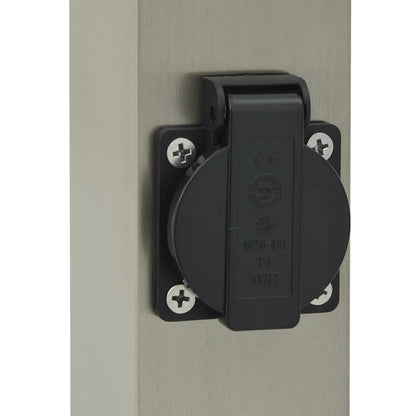 Bolderverlichting met stopcontact 3 stuks 80 cm RVS IP44