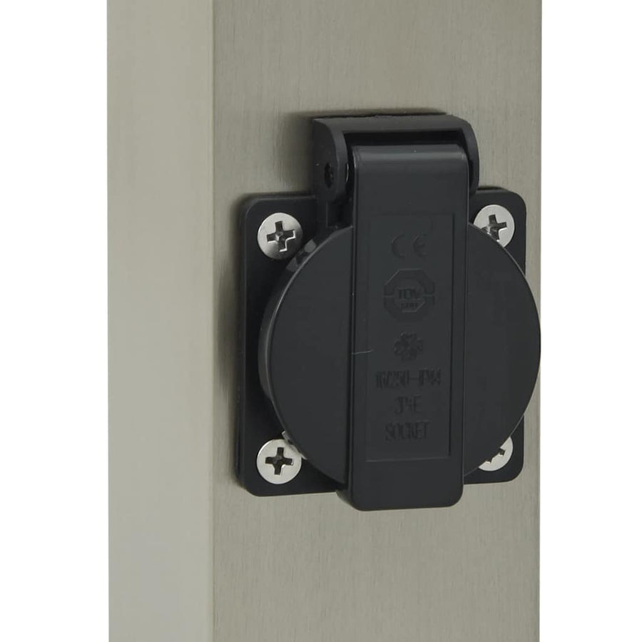 Bolderverlichting met stopcontact 3 stuks 80 cm RVS IP44