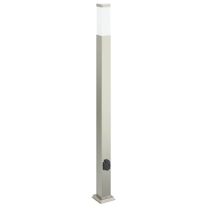 Bolderarmatuur met stopcontact 110 cm RVS IP44