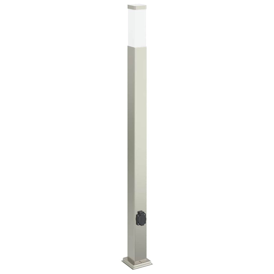 Bolderarmatuur met stopcontact 110 cm RVS IP44