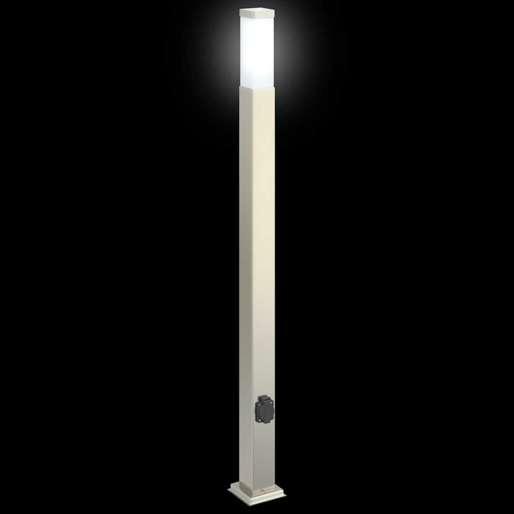 Bolderarmatuur met stopcontact 110 cm RVS IP44