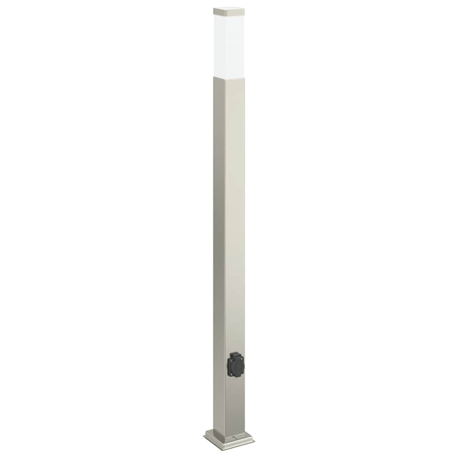 Bolderverlichting met stopcontact 3 stuks 110 cm RVS IP44