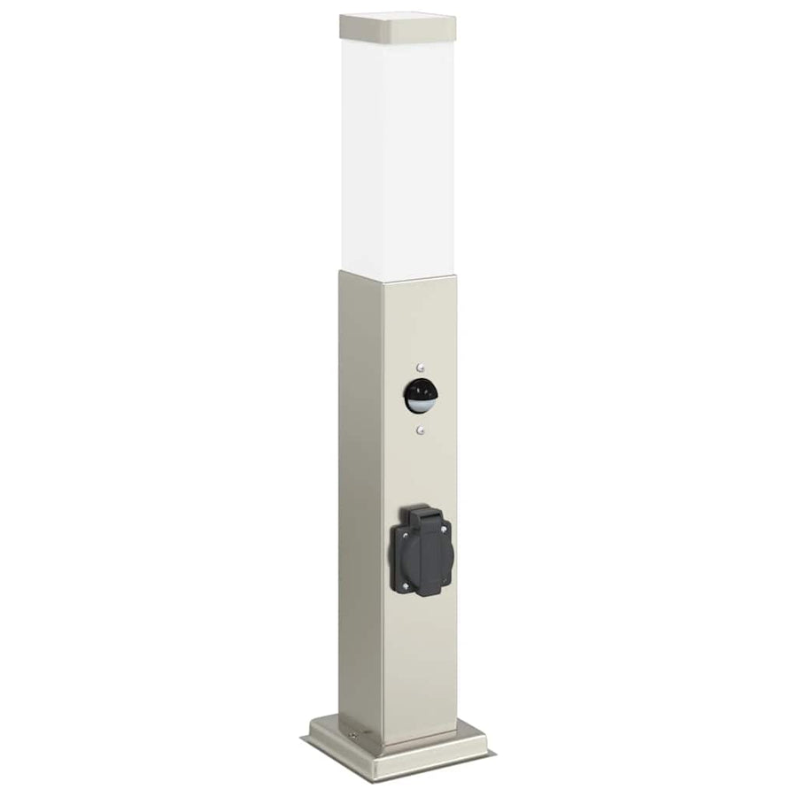 Bolderverlichting met sensor en stopcontact 3 stuks 50 cm roestvrij staal IP44
