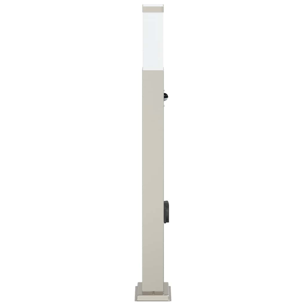 Bolderarmatuur met sensor en stopcontact 80 cm roestvrij staal IP44
