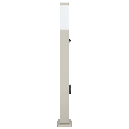 Bolderarmatuur met sensor en stopcontact 80 cm roestvrij staal IP44
