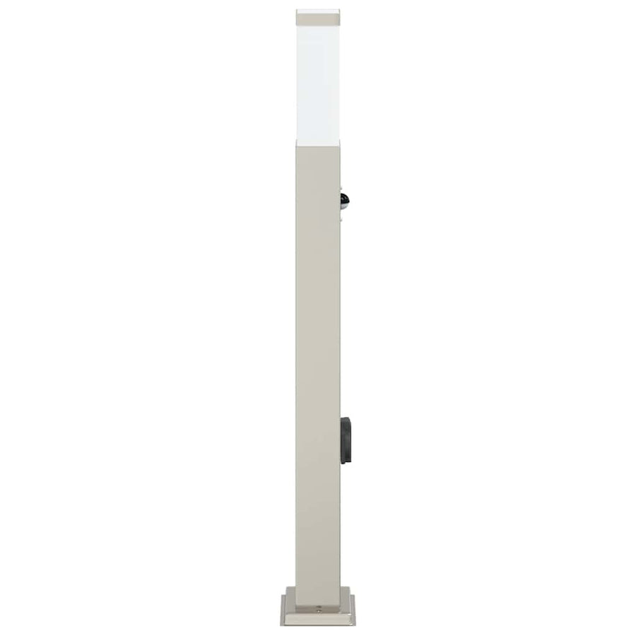 Bolderarmatuur met sensor en stopcontact 80 cm roestvrij staal IP44