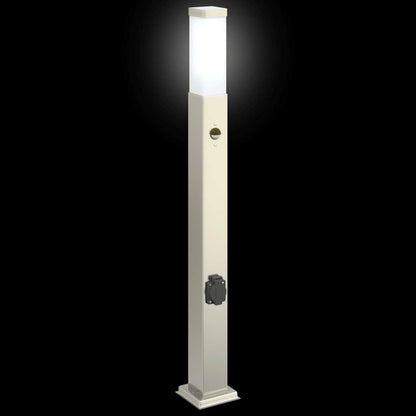 Bolderverlichting met sensor en stopcontact 3 stuks 80 cm roestvrij staal IP44