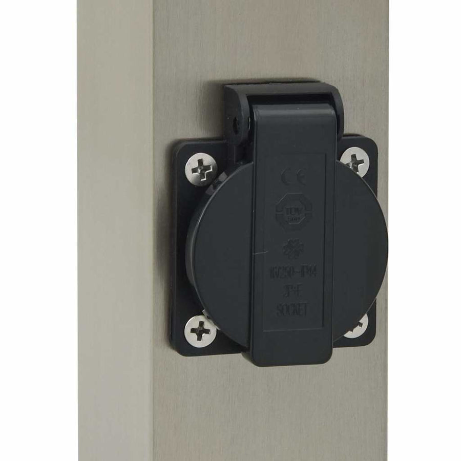 Bolderverlichting met sensor en stopcontact 3 stuks 80 cm roestvrij staal IP44