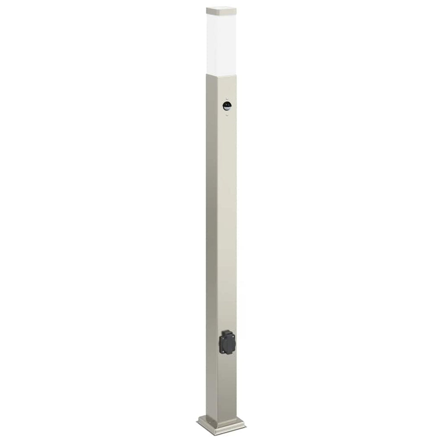 Bolderarmatuur met sensor en stopcontact 110 cm roestvrij staal IP44