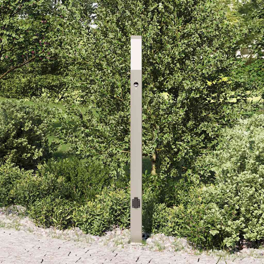 Bolderarmatuur met sensor en stopcontact 110 cm roestvrij staal IP44