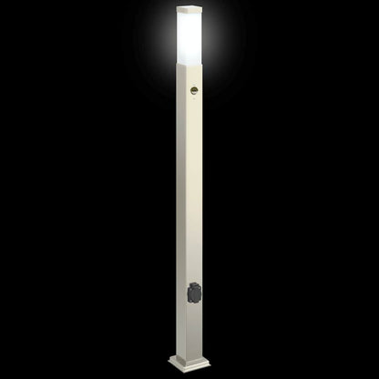 Bolderarmatuur met sensor en stopcontact 110 cm roestvrij staal IP44