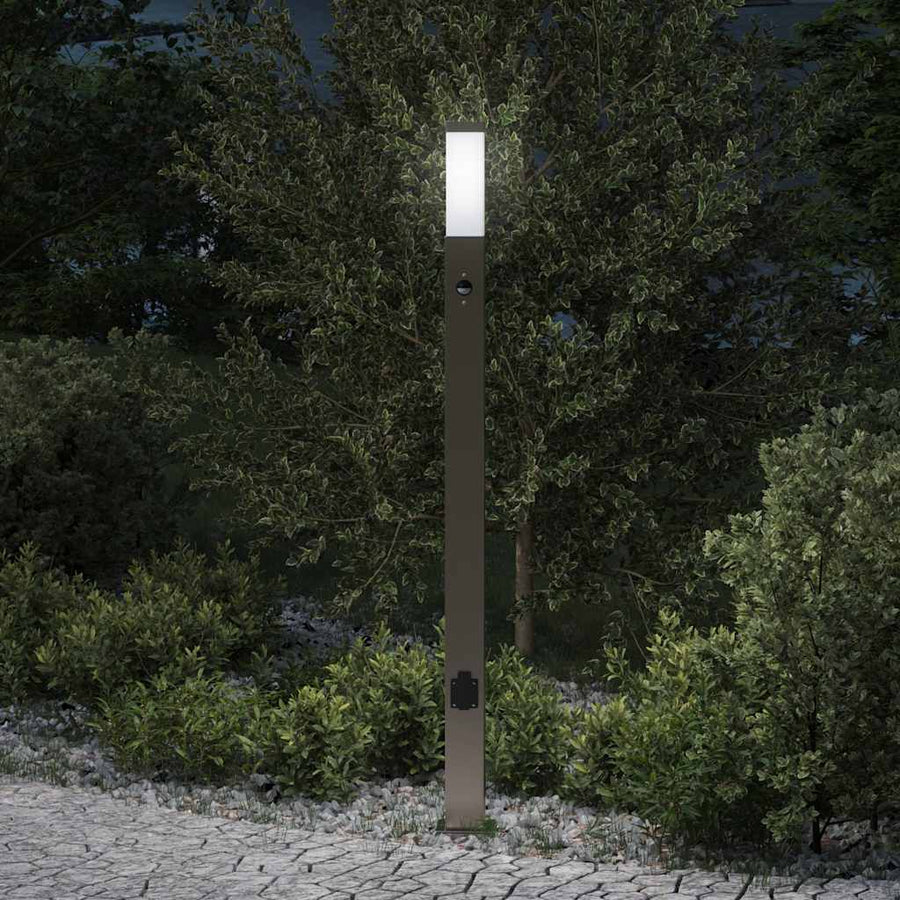 Bolderarmatuur met sensor en stopcontact 110 cm roestvrij staal IP44