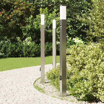 Bolderverlichting met sensor en stopcontact 3 stuks 110 cm roestvrij staal IP44