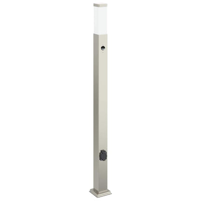 Bolderverlichting met sensor en stopcontact 3 stuks 110 cm roestvrij staal IP44