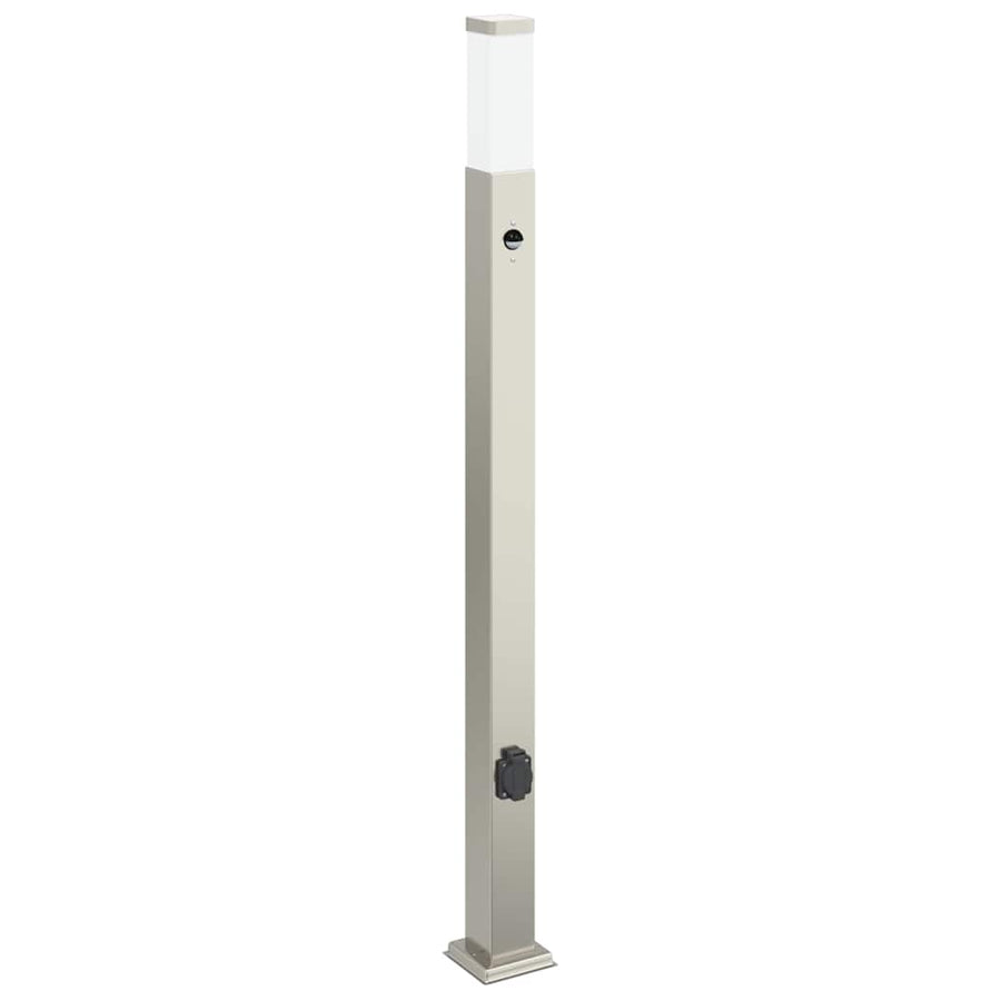 Bolderverlichting met sensor en stopcontact 3 stuks 110 cm roestvrij staal IP44