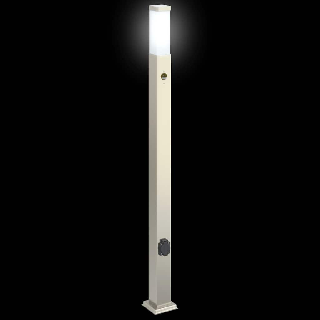 Bolderverlichting met sensor en stopcontact 3 stuks 110 cm roestvrij staal IP44
