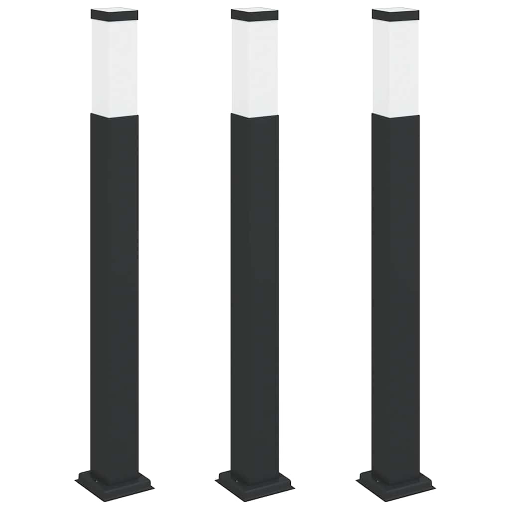 Bolderverlichting 3 stuks 80 cm Zwart IP44