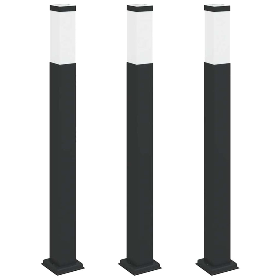 Bolderverlichting 3 stuks 80 cm Zwart IP44