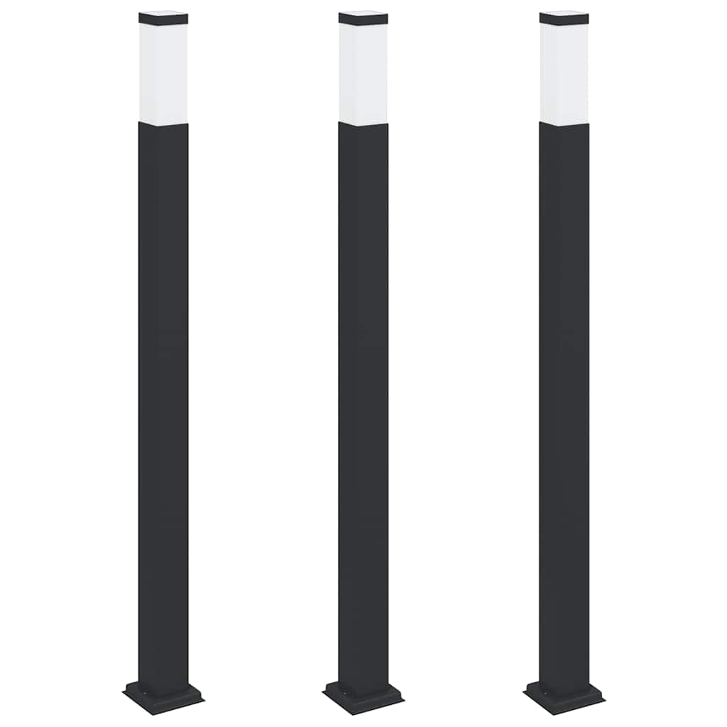 Bolderverlichting 3 stuks 110 cm Zwart IP44